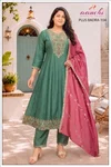 Plus Badra By Aanchi Vichitra Silk Kurti With Bottom Dupatta